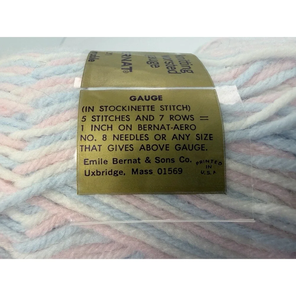Bernat Berella 4 Knitting Worsted 100% Orlon Acrylic Baby Ombré Pink Blue Lot 2